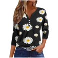 thumbnail image 2 of Fiudx Liquidación de Ofertas Flash Blusa de Manga 3/4 Corta Estampada a La Moda para Mujer, Blusa Informal con Cuello Redondo, 2 of 5
