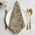 thumbnail image 2 of Vintage Spring Floral Cloth Napkins, Farmhouse Flowers Green Vintage Washable and Reusable Dinner Napkins Set of 6, Table Napkin for Kitchen Party Birthday Wedding Hotel Housewarming 20"x20", 2 of 9