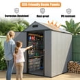 thumbnail image 6 of PABIMIA 4x6 FT Resin Storage Shed with Floor Outdoor Plastic Tool Shed, Weatherproof Garden Shed with Sloped Roof, Built-In Vents & Padlock-Ready Door, 6 of 8