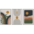 thumbnail image 1 of wall26 Framed Canvas Print Wall Art Set Geometric Mid-Century Plant Planet Landscape Nature Abstract Illustrations Modern Art Bohemian Decorative for Living Room, Bedroom, Office - 16"x24"x3 White, 1 of 5