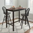 thumbnail image 3 of Linon Newton 30" Windsor Back Bar Stools, Brown Finish, Set of 2, 3 of 11