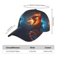 thumbnail image 2 of Honeii Red And Blue Fire Dragon C Print Hat, Women's Baseball Hat Unisex Fit, Baseball Cap,Adjustable One Size, 2 of 6