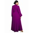 thumbnail image 6 of Women'S Elegant Pleated Maxi Dress with Puff Sleeves and Stand Collar for Various Occasions XL, 6 of 9