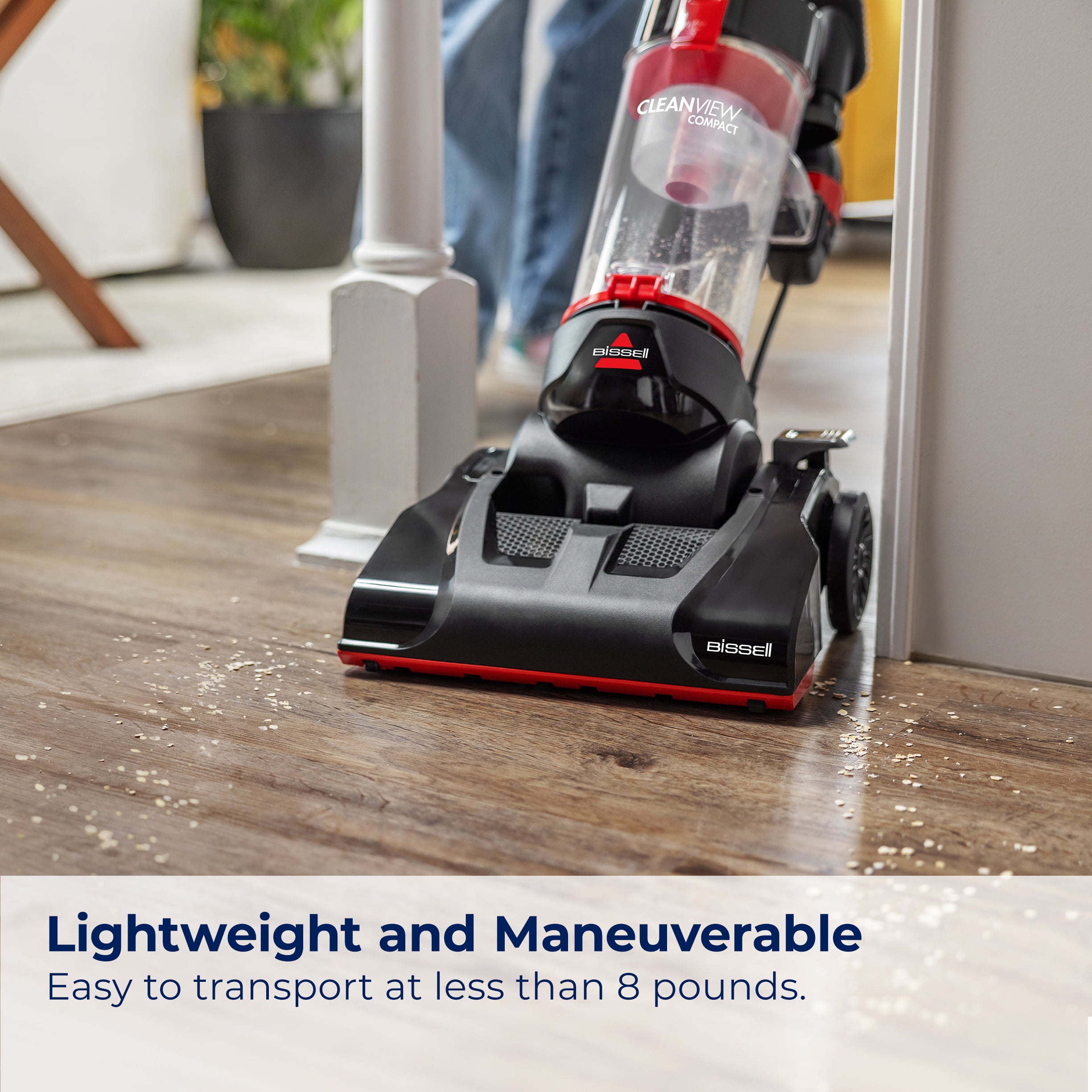 BISSELL CleanView Compact Upright Vacuum with Scatter-Free Technology, Red, 3508