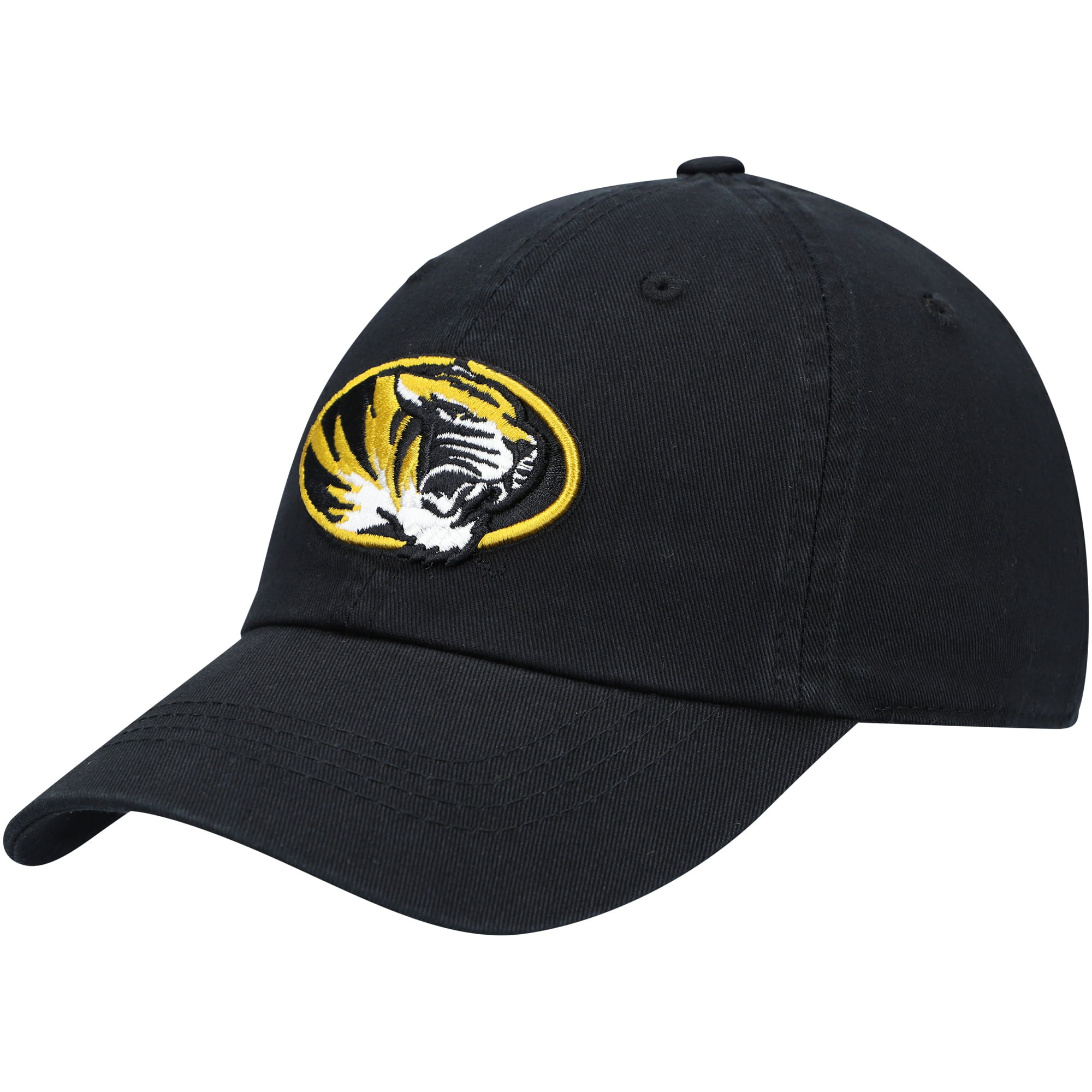 Missouri Tigers MIZZOU NCAA Crew Black Adjustable Hat Cap SEC Tiger Head Logo MO 