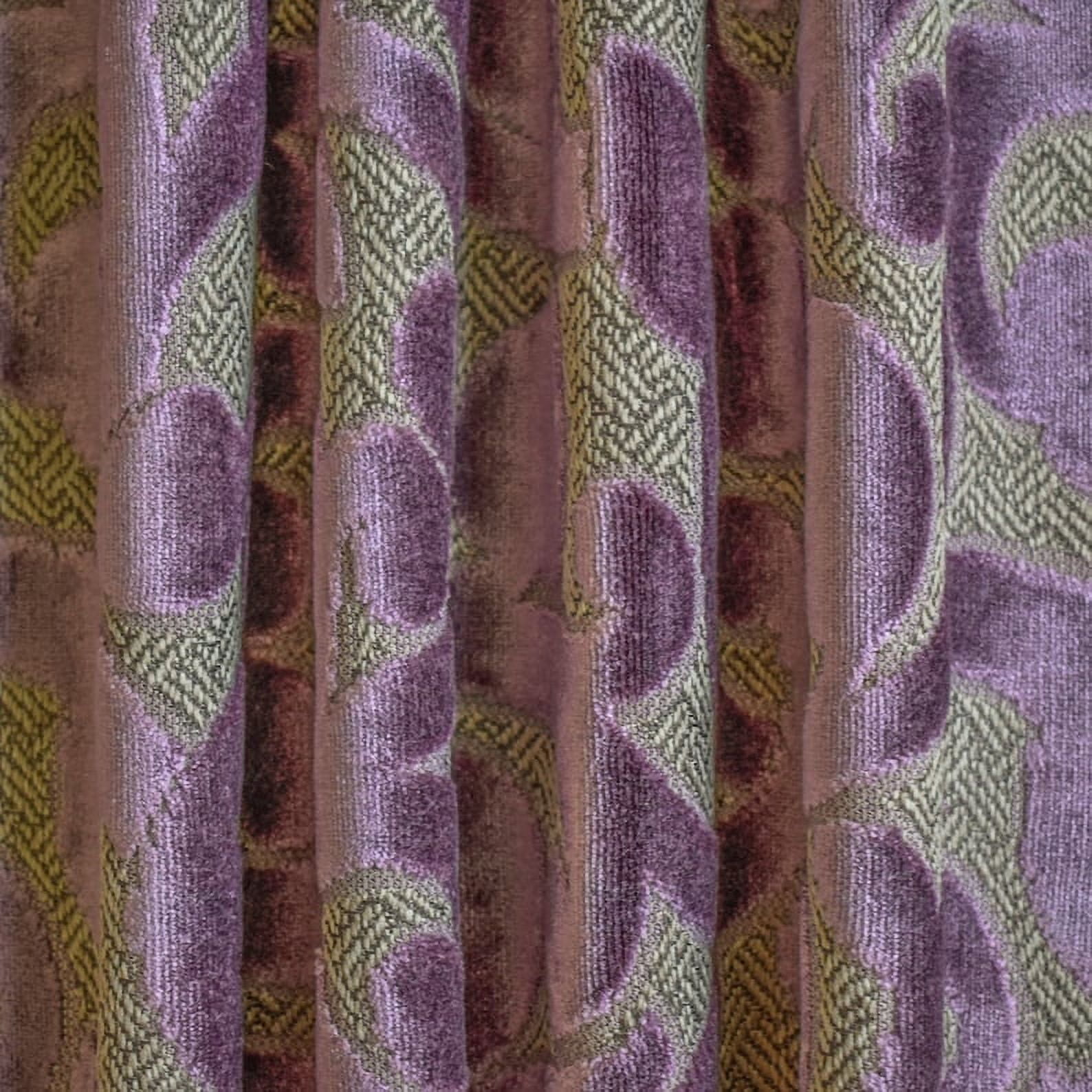 Fabric Mart Direct Purple, Base Color - Beige Fabric by the Yard, 54 inches or 137 cm Width Purple Velvet Fabric, 7 Continuous Yards Jacquard Velvet Fabric, Upholstery Fabric For Curtains, Pillows
