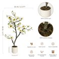 thumbnail image 3 of 5FT Faux Magnolia Tree with 120 Realistic Flowers, Vivid Leaves & Moss in White Pot for Indoor/Outdoor Yard, Patio, Home/Office Decor, 3 of 7