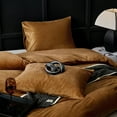 thumbnail image 4 of Camel Flannel Velvet Duvet Cover Queen Size Duvet Cover Bedding Sets, 3pcs Ultra Soft Luxury Textured Modern Crystal Velvet Duvet Covers with Zipper Closure(Camel, Queen), 4 of 13