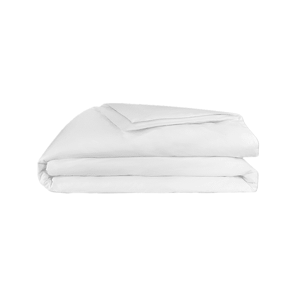 FluffCo White Solid Sateen 100% Combed Cotton Duvet Cover