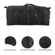 Protege 32-inch Large Compactible Rolling Duffel Bag for Travel, Black