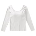 thumbnail image 3 of DHFJKG Long Sleeve Shirts For Women Basic Tee With Built In Bra Scoop Neck Slim Fit Lightweight Casual Base Layer T Shirt Solid Color Cozy Tops, 3 of 5