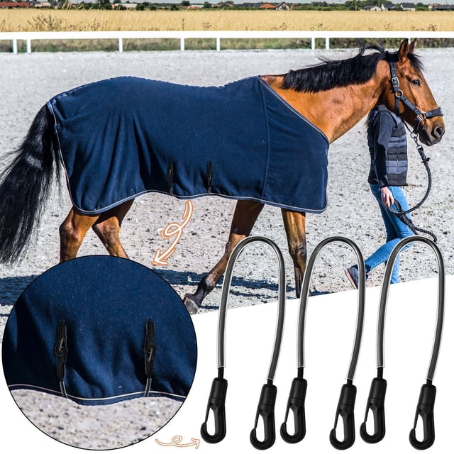 Nylon Horse Rug Fasteners Adjustable Elastic Tail Strap and Leg Strap Set for Outdoor Stable Use