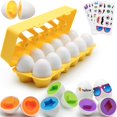 thumbnail image 1 of Reconocimiento de color y forma de los huevos a juego MOONTOY x12, 1 of 6