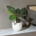 thumbnail image 2 of Afuera Living 11.6" Round Planter with Waves Design in White, 2 of 6