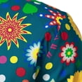 thumbnail image 7 of Mens Floral Print Button Down Long Sleeve Shirts Hippie Style Retro Bohemian Party Casual Top Green M, 7 of 7