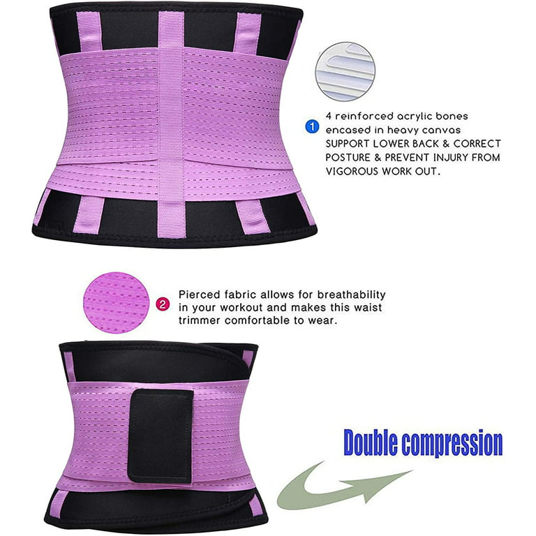 VENUZOR Waist Trainer Belt for Women - Waist Cincher Trimmer - Slimming  Body Shaper Belt - Sport Girdle Belt (UP Graded)(Purple,X-Large)