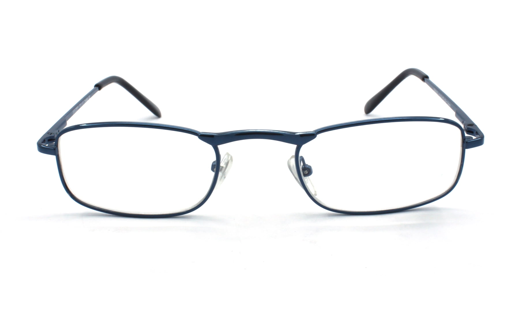 EYE ZOOM 5 Pack Unisex Vantage Metal Reading Glasses with Spring Hinge, Navy Blue, +100