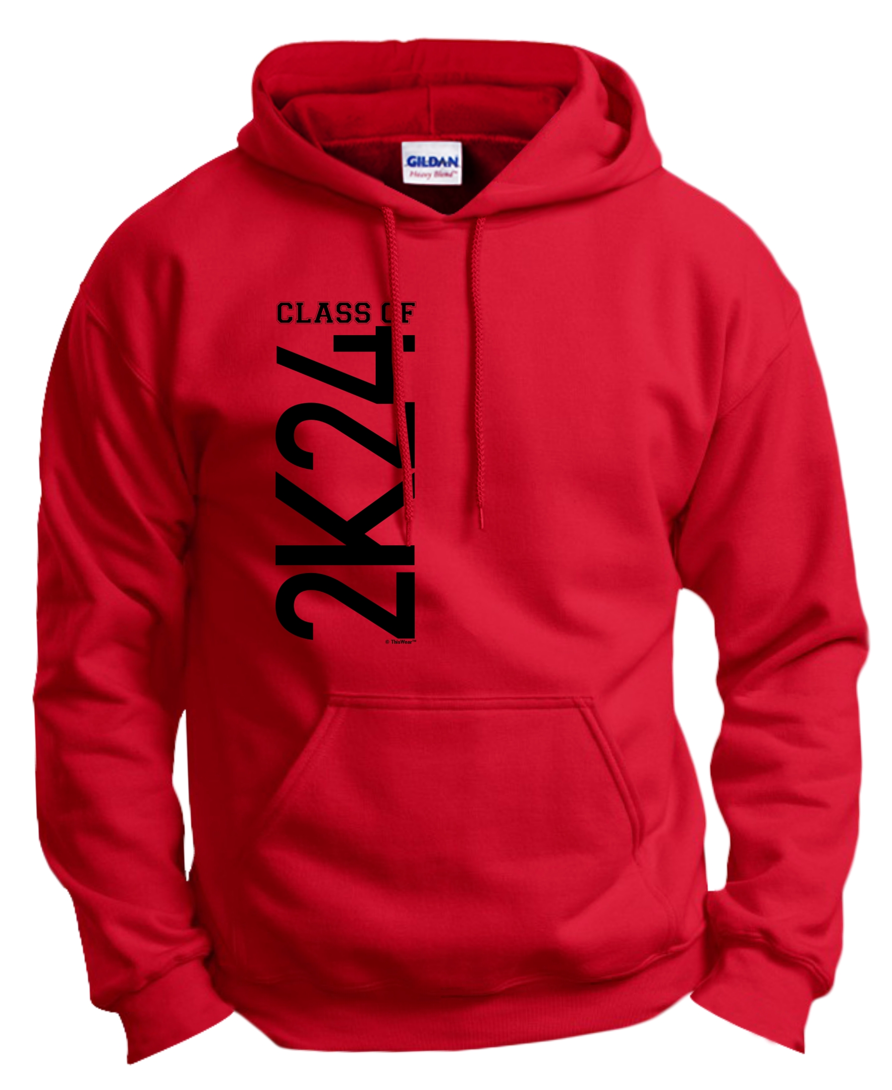 ThisWear Graduate Gifts Class of 2024 2K24 Graduation Hoodie Sweatshirt XL  Red