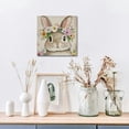 thumbnail image 6 of Fenyluxe Bunny Flower Crown Flowers Art Modern Canvas Prints Ready To Hang for Home Room Decor 16x16in, 6 of 6