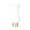 thumbnail image 1 of White S-shaped Glass Vase with Gold Base, 11.5"H, 1 of 4