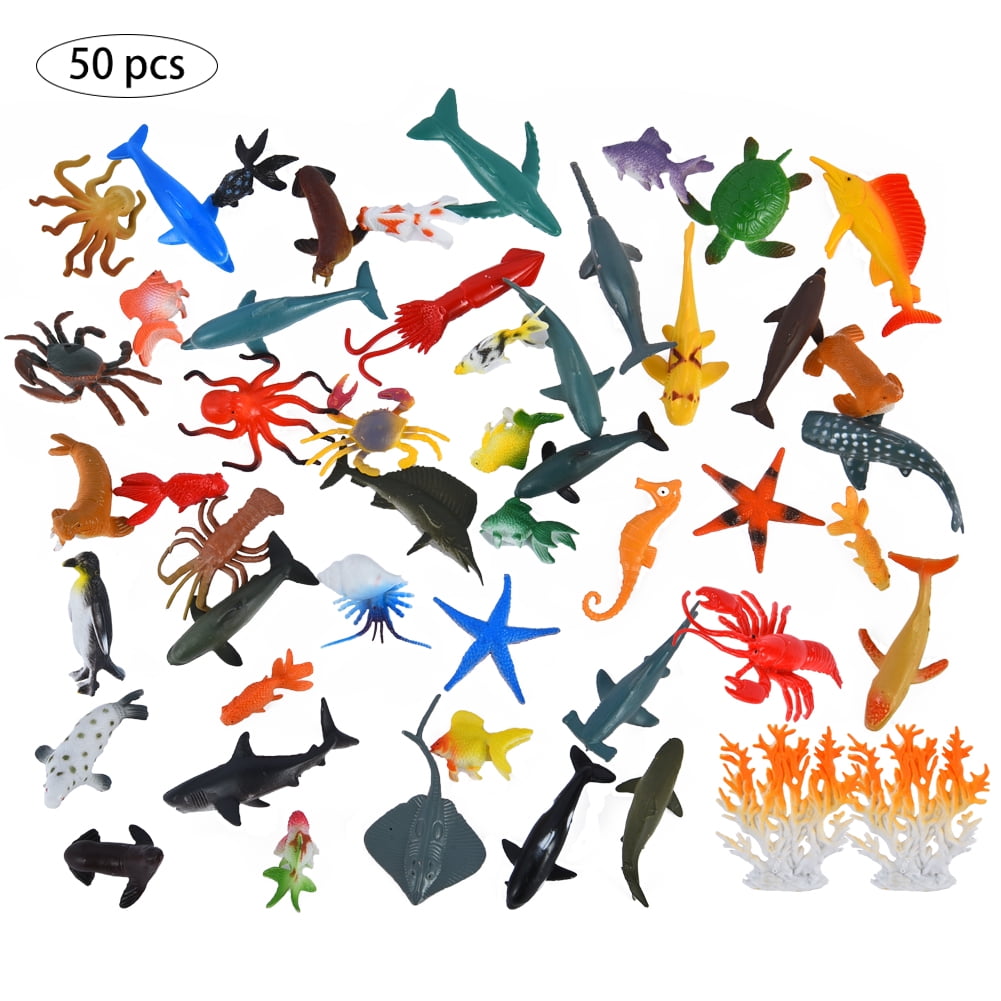Warmtree 8.86 x 8.27 inch Big Fake Lobster Figurines Realistic Ocean Animals Model Plastic Lobster Sea Animal Action Figure Toys for Kids Collection Science Educational Toy 