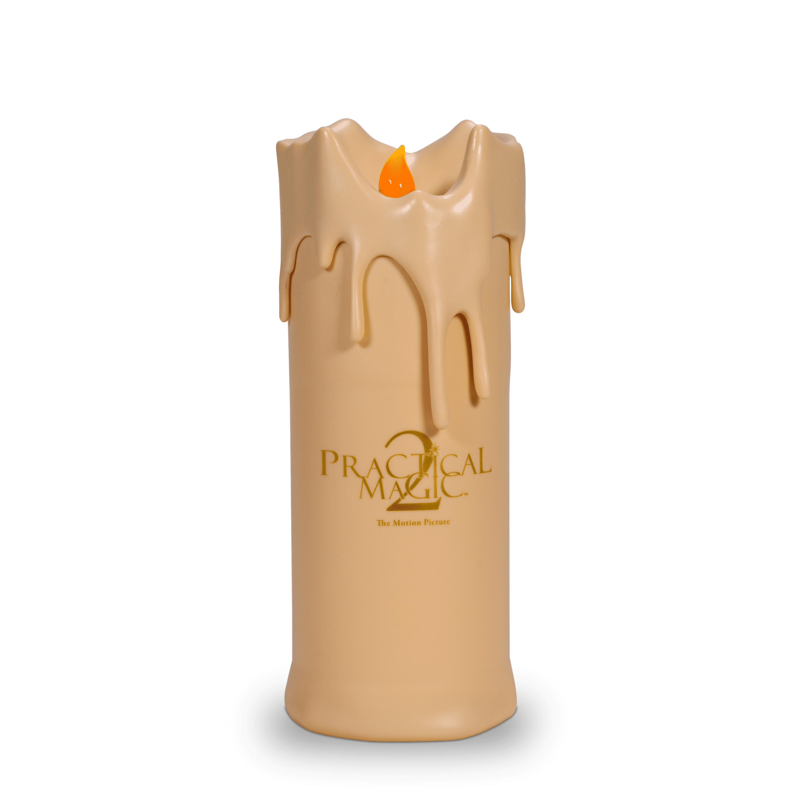 Practical Magic 2 Flicker Flame Candle Tumbler with Straw, Dripping Candle Style Novelty Drink Cup with Faux Flame Detail, Movie Inspired Beverage Tumbler for Party Gift