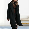 thumbnail image 4 of Winter Women Jacket Double-sided Fleece Turn-down Collar Long Sleeves Knee Length Keep Warm Cozy Overcoat Outdoor Daily Wear Jacket, 4 of 8