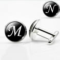 thumbnail image 4 of Milisten Glass Cuff-Link Sleeve Button Round English Letter Sleeve Button All-Match Decorative Collar Sleeves Button for Man (M Letter Pattern), 4 of 5