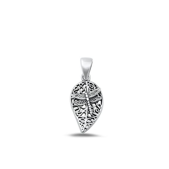 Sterling Silver Dragonfly Pendant High Polished Filigree Charm 925 New Jewelry Female Unisex