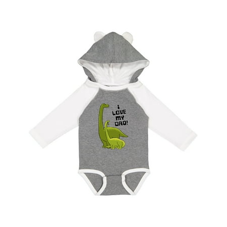 

Inktastic I Love my Dad with Baby and Daddy Brontosauruses Gift Baby Boy or Baby Girl Long Sleeve Bodysuit