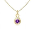 thumbnail image 1 of Angara Collier en Améthyste Naturelle - Pendentif Solitaire Rond en Améthyste avec Nœud Infini en Or Jaune 14K pour Femmes, 1 of 8