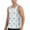 thumbnail image 2 of Easygdp Party Shark Cute Men's Tank Top, Sleeveless Muscle T Shirts, Breathable, Quick-Dry, Loose for Gym, Running, Fitness - X-Large, 2 of 9
