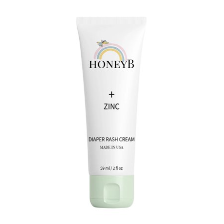 HoneyB Kids Diaper Rash Cream with Zinc and a Powerful Blend of Natural Ingredients – Non-Toxic Formula, 2 fl oz