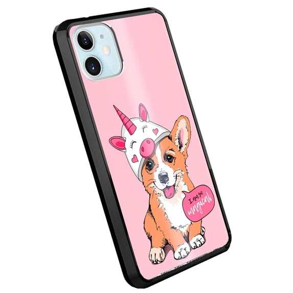 DALUX Ultra Slim PC-TPU Phone Case Compatible with Iphone 12 Pro Max (6.7 in) - Corgi Unicorn Dog