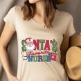 thumbnail image 4 of Santa’s Favorite Nurse T-Shirt for Women, Funny Holiday Graphic Tee, Ash, Size S, 4 of 6