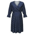 thumbnail image 3 of Maplenight 3/4 Sleeve Maternity Dressss for Women V Neck Wrap Polka Dots Breastfeeding Dress Loose Casual Summer Pregnancy Clothes, 3 of 5