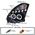 thumbnail image 3 of Spec-D Tuning Dual Halo LED Projector Headlights Black Smoke Compatible with 2003-2007 Infiniti G35 2 Door Coupe With HID System Headlights, Left + Right Pair Headlamps Assembly, 3 of 7