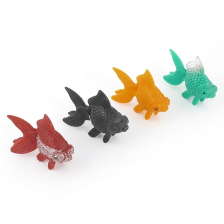 Unique Bargains 4 Pcs Black Green Artifical Floating Float Tropical Fish Decor for Aquarium Tank