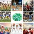 thumbnail image 6 of 20 Pack Cheerleading pom poms,Handheld Cheer pom poms, Sports Cheer Plastic Pom Poms Cheerleading for Sports Team Spirit Cheering (Colorful+Blue), 6 of 6