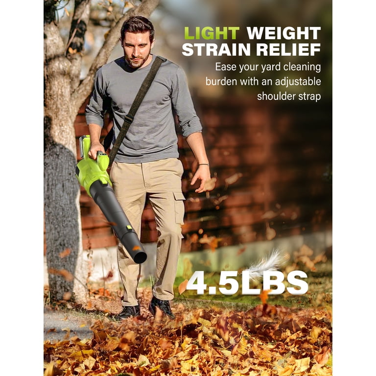 HOTREE Cordless Electric Leaf Blower, 600CFM/170MPH, 3 Speed Mode