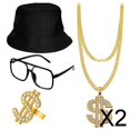 thumbnail image 1 of Kit De Disfraz De Hip Hop De 2 Piezas, Colgante De Rapero, Accesorios Para Suministros De Fiesta, Cosplay, 1 of 5