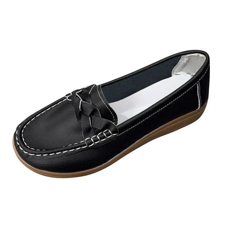 Ladies Fashion Multicolor Leather Casual Slip on Shoes Women Shoes Soft Sole Pump Shoe Women Casual Sandals Flat Casual Shoes