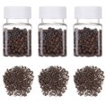 thumbnail image 5 of Kit de extensión de cabello, alicates, gancho para tirar, dispositivo de cuentas, kits de herramientas y 1500 piezas de microanillos forrados de silicona (cuentas marrones) JFHHH pequeña, 5 of 5