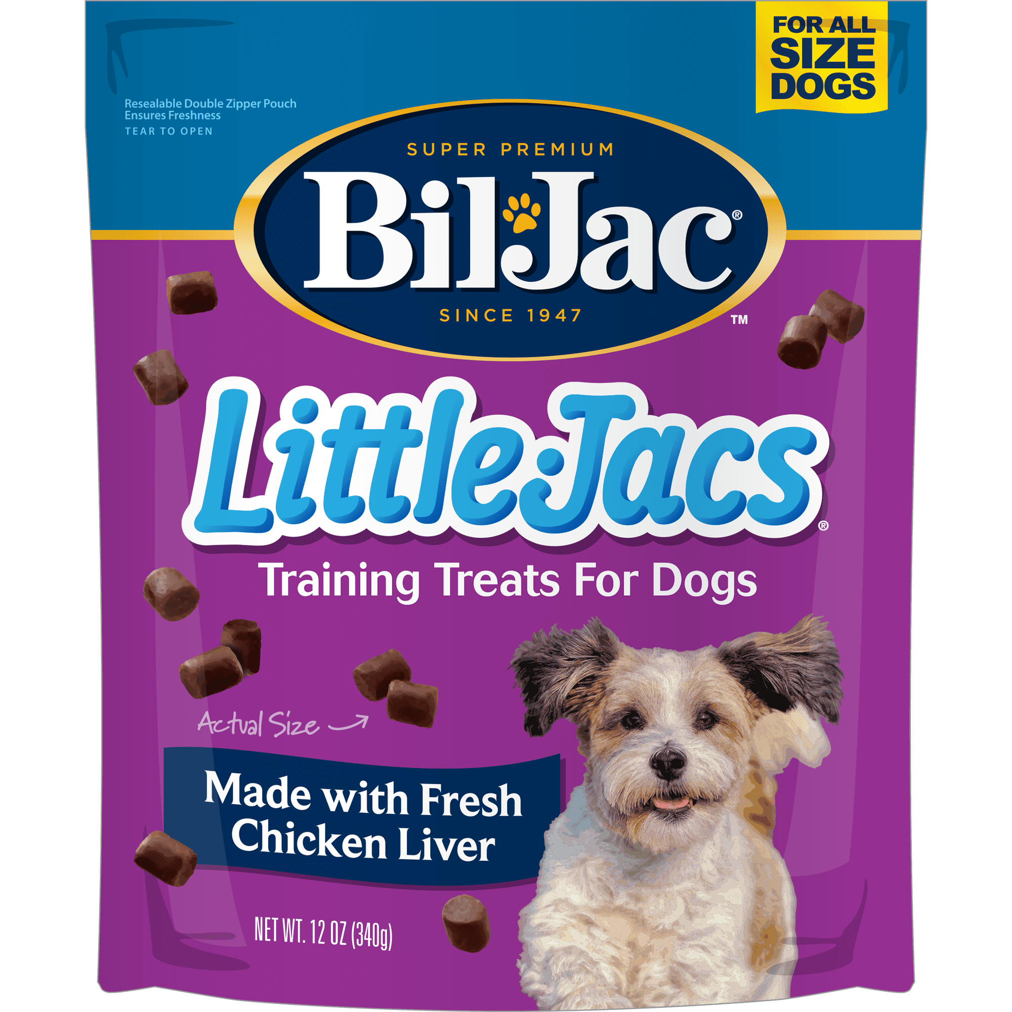 Bil-Jac Little Jacs Chicken Liver Flavor Soft Treats for Dogs, 12 oz