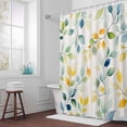 thumbnail image 5 of Eucalyptus Leaf Fabric Shower Curtain Watercolor Leaves Washable Shower Curtains for Bathroom, Waterproof Bath Curtain with Hooks Home Decor 36x72in, 5 of 8