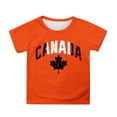 thumbnail image 1 of T-shirts Filles Fête du Canada Manches Courtes Tee Été Col Rond Coupe Décontractée Basique Tee Bébé Orange 10 Ans-11 Ans, 1 of 4