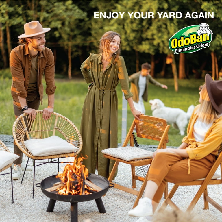 OdoBan Outdoor and Yard Odor Eliminator, Plant-Friendly Formula, 32 Fluid Ounce Bottle with Hose End Sprayer, Clean Fresh Scent
