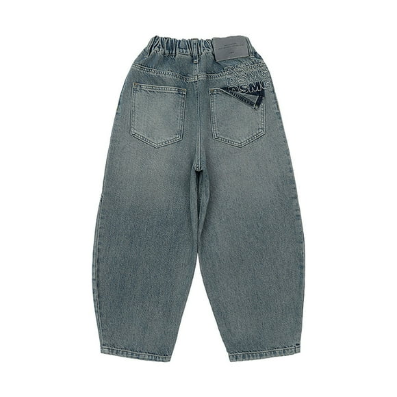 LYHaoo Boys Cargo Trousers Fully Elastic Waist Trousers For Children Regular Fit Age 4 12 Years School Uniform Pants Sizes 5-6 Years Blue