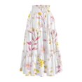 thumbnail image 4 of WTOBBY Women's Floral Print Flowy Flared Skirt with Ruffle Hem, A-Line Elastic Waist Elegant Tiered Layered Bohemian Long Skirt for Casual Summer and Beach Events,Pink M, 4 of 4