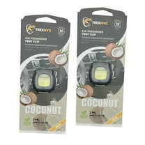 TrexNYC Car Air Fresheners Vent Clips, Essential Car Odor Eliminator, Perfect Scented Car Accessories, For Long Lasting Fragrance up to 240 days, Coconut Scent, 0.07 FL.OZ, 2 Packs
